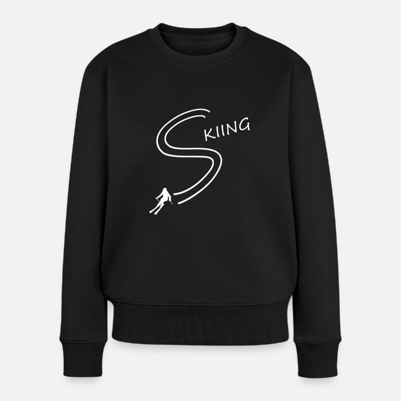 skiing ski geschenk - Frauen Premium Bio Pullover - Schwarz