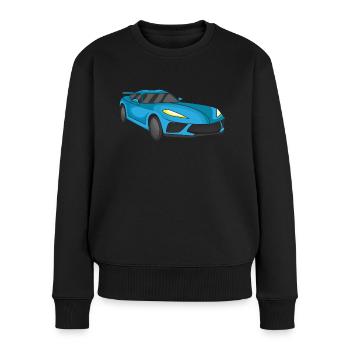 Sportwagen rennen - Frauen Premium Bio Pullover - Schwarz - Vorne - Julia (174cm)