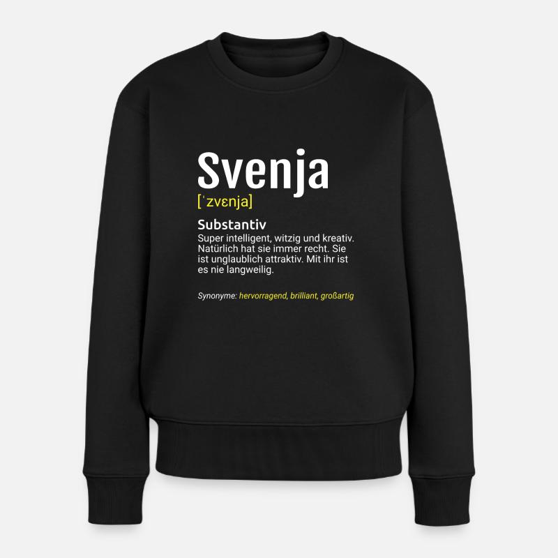 Svenja Name Definition - Frauen Premium Bio Pullover - Schwarz