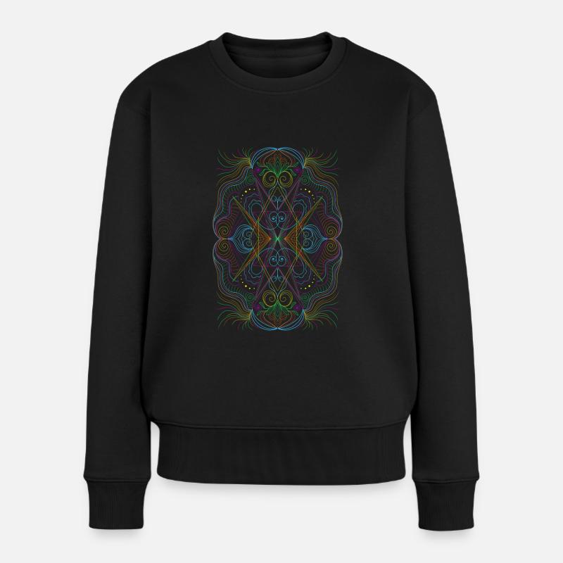 Geometrie Mandala - Frauen Premium Bio Pullover - Schwarz