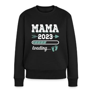 Mama 2023 Loading Schwangerschaft Geburt Geschenk - Frauen Premium Bio Pullover - Schwarz - Vorne - Julia (174cm)