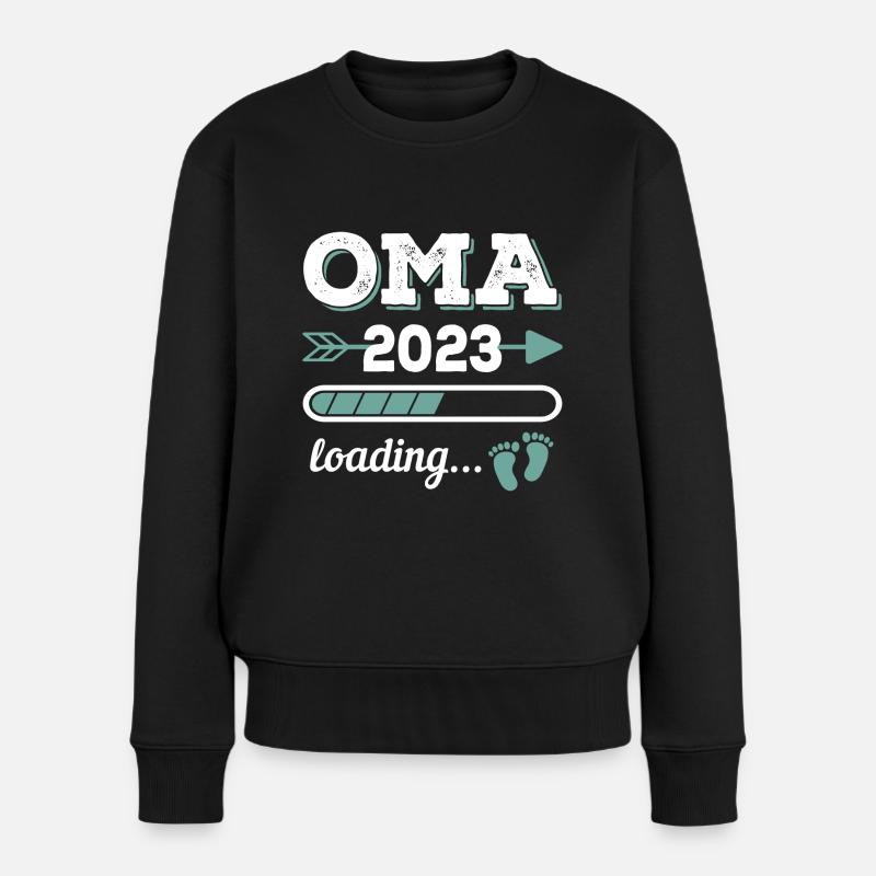 Oma 2023 Loading Großmutter Großeltern Geschenk - Frauen Premium Bio Pullover - Schwarz