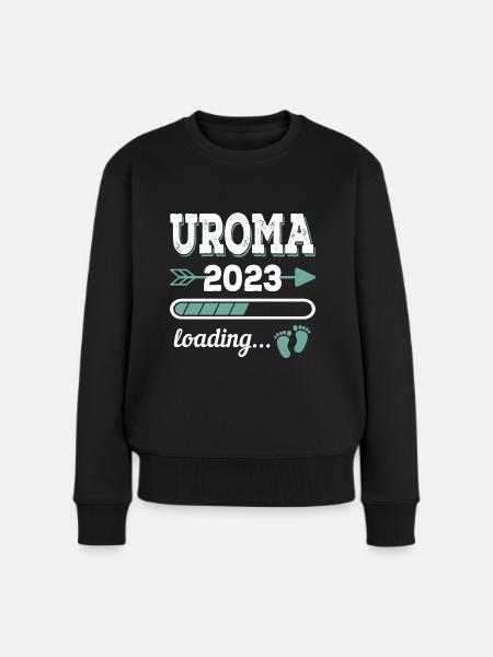 Uroma 2023 Loading Urgroßmutter Geschenk - Frauen Premium Bio Pullover - Schwarz