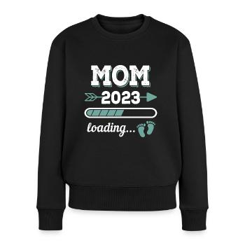 Maman 2023 Chargement du cadeau future mère - Pull Premium bio Femme - noir - Devant - Julia (174cm)