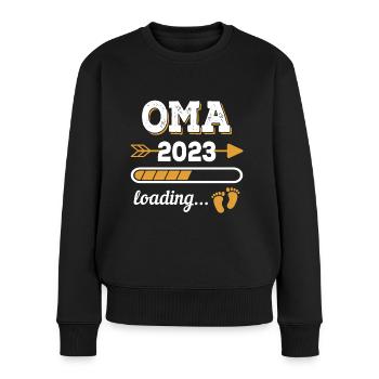 Oma 2023 Zukünftige Großmutter Geschenkidee - Frauen Premium Bio Pullover - Schwarz - Vorne - Julia (174cm)