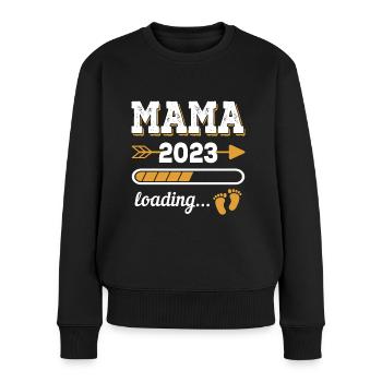 Mama 2023 Zukünftige Mutter Schwangerschaft Geburt - Frauen Premium Bio Pullover - Schwarz - Vorne - Julia (174cm)