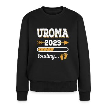 Uroma 2023 Zukünftige Urgroßmutter Geschenkidee - Frauen Premium Bio Pullover - Schwarz - Vorne - Julia (174cm)