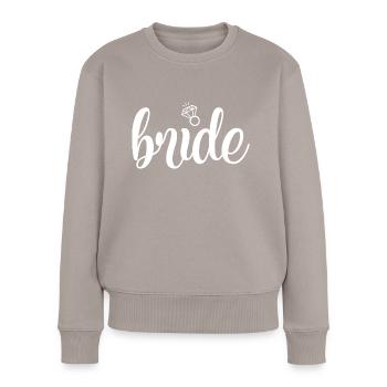 Braut Crew Mädels Crew Junggesellinenabschied Ehe - Frauen Premium Bio Pullover - Taupe - Vorne - Julia (174cm)