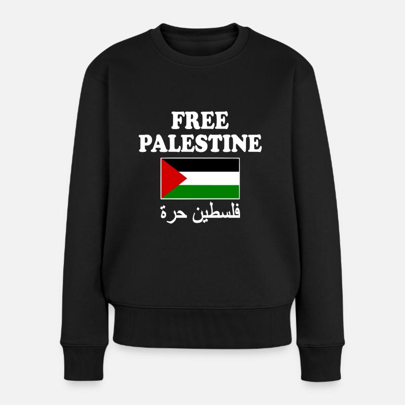 Free palestine - Frauen Premium Bio Pullover - Schwarz