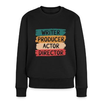 Filmemacher Filmregisseur Kameramann Film - Frauen Premium Bio Pullover - Schwarz - Vorne - Julia (174cm)
