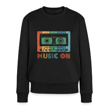 Mixtape Kassetten Musik 90er 80er Jahre - Frauen Premium Bio Pullover - Schwarz - Vorne - Julia (174cm)