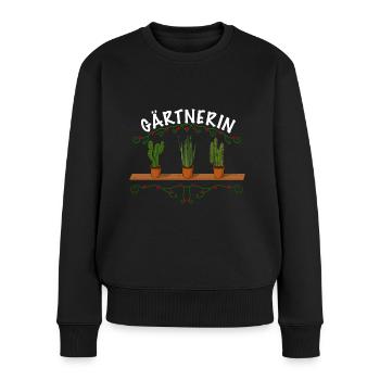 Gärtnerin Pflanzen - Frauen Premium Bio Pullover - Schwarz - Vorne - Julia (174cm)