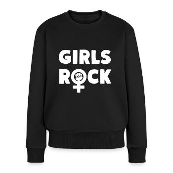 Filles Rock Girl Power Rocker Féminine - Pull Premium bio Femme - noir - Devant - Julia (174cm)