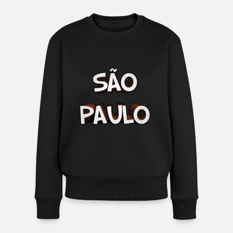 São Paulo - Frauen Premium Bio Pullover - Schwarz