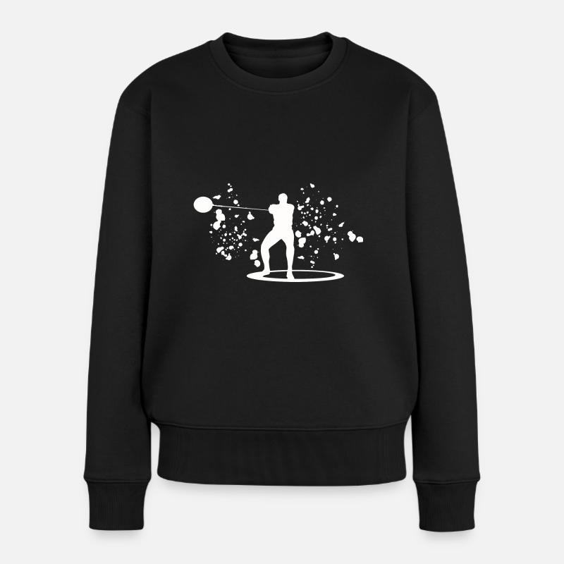 Hammerwerfer Colorsplash Hammerwerfen - Frauen Premium Bio Pullover - Schwarz
