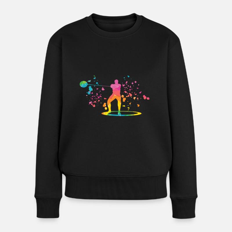 Hammerwerfer Colorsplash Hammerwerfen - Frauen Premium Bio Pullover - Schwarz