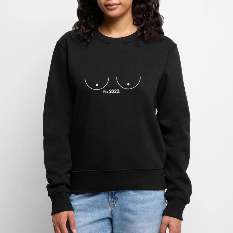 Boobs funny gift Brüste Nippel Statement Frauen Premium Bio Pullover