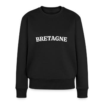 Bretagne Bretonen Bretonen Ich liebe Brittany Breizh - Frauen Premium Bio Pullover - Schwarz - Vorne - Julia (174cm)