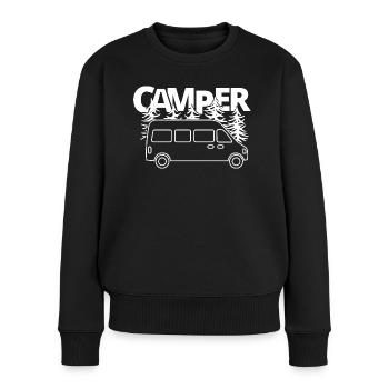 Wohnmobil Wohnwagen Camper Spruch Campervan Bus - Frauen Premium Bio Pullover - Schwarz - Vorne - Julia (174cm)