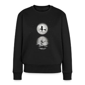 Witch with full moon - Women's Premium Organic Jumper - black - Front - Julia (174cm)