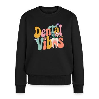 Groovy Retro Dental Woman Dentist - Women's Premium Organic Jumper - black - Front - Julia (174cm)