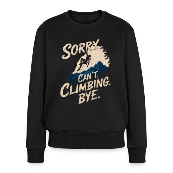 Klettern Freeclimbing felsklettern für Frauen - Frauen Premium Bio Pullover - Schwarz - Vorne - Julia (174cm)