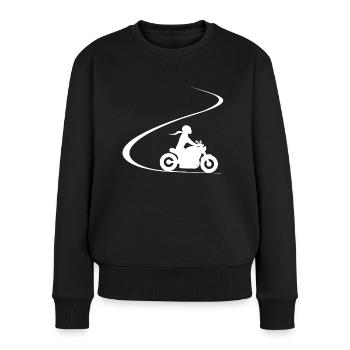 Motorcyclist curves chopper bikergirl cruiser - Women's Premium Organic Jumper - black - Front - Julia (174cm)