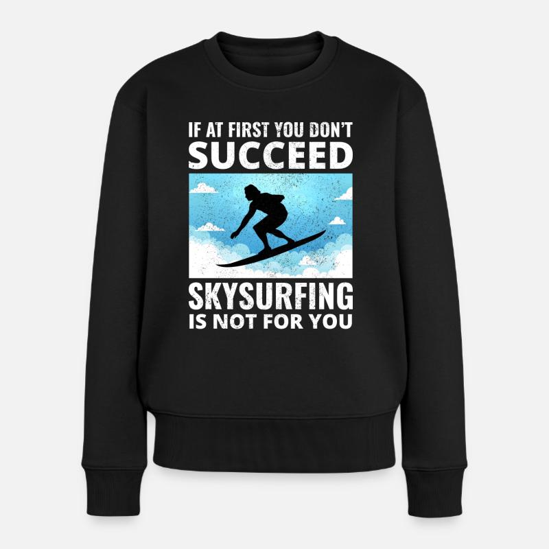Skysurfing Fallschirmspringen Extremsport Fallschirmspringer Lustig - Frauen Premium Bio Pullover - Schwarz