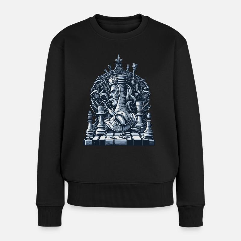 Chessboard - Women's Premium Organic Jumper - black