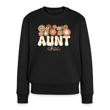 Retro Boho 1970 Tante Formidable Tata Chic - Pull Premium bio Femme - noir - Devant - Julia (174cm)