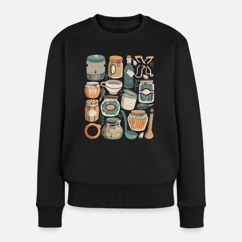 Einmachen, Einkochen, Fermentieren - Frauen Premium Bio Pullover - Schwarz
