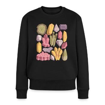 Kristalle Edelsteine Mineralien Diamanten - Frauen Premium Bio Pullover - Schwarz - Vorne - Julia (174cm)