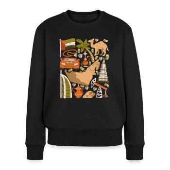 Dubai - Frauen Premium Bio Pullover - Schwarz - Vorne - Julia (174cm)