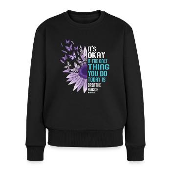 Suicide Prevention Awareness - Women's Premium Organic Jumper - black - Front - Julia (174cm)