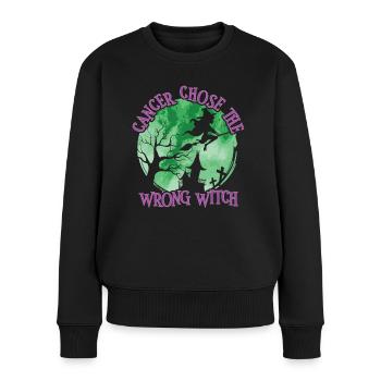 Cancer Sorcière Vert Violet Anal Cancer - Pull Premium bio Femme - noir - Devant - Julia (174cm)