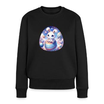 Chibi Bunny In The Space With Easter Eggs - Women's Premium Organic Jumper - black - Front - Julia (174cm)