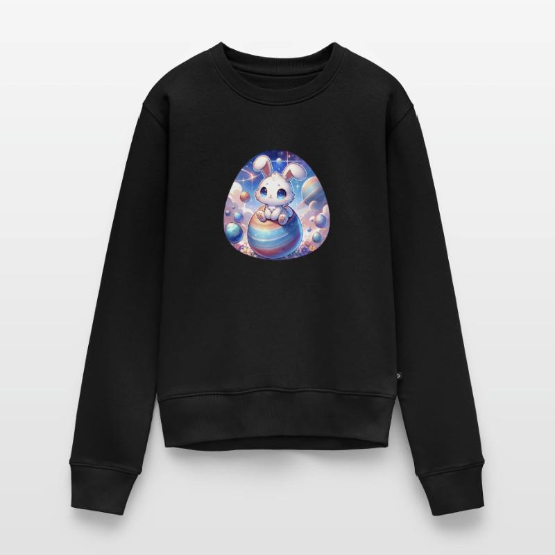 Chibi Bunny In The Space With Easter Eggs Women's Premium Organic Jumper