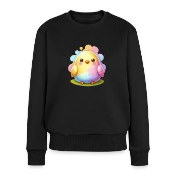 Colorful Chick In Easter Egg Shape - Women's Premium Organic Jumper - black - Front - Julia (174cm)