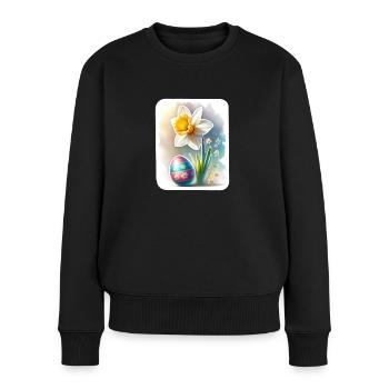 A Beautiful Daffodil With an Easter Egg - Women's Premium Organic Jumper - black - Front - Julia (174cm)
