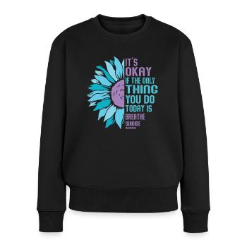 Mental Health Warrior Purple and Turquoise - Women's Premium Organic Jumper - black - Front - Julia (174cm)