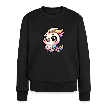 Un doux calopsitte chibi pour les amateurs d’oiseaux - Pull Premium bio Femme - noir - Devant - Julia (174cm)