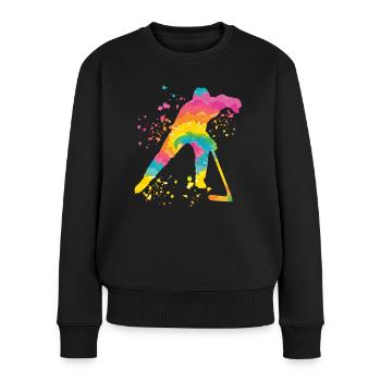 Eishockeyspieler Jungen Eishockey - Frauen Premium Bio Pullover - Schwarz - Vorne - Julia (174cm)