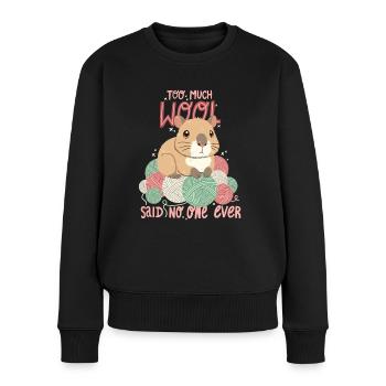 On n’a jamais assez de laine - Pull Premium bio Femme - noir - Devant - Julia (174cm)