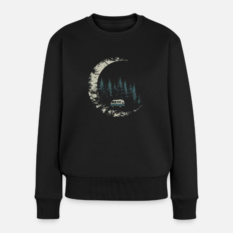 Camper in the moonlight - Women's Premium Organic Jumper - black