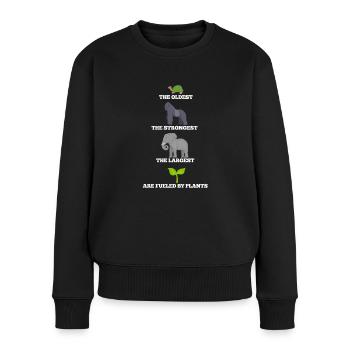 Vegan - Frauen Premium Bio Pullover - Schwarz - Vorne - Julia (174cm)