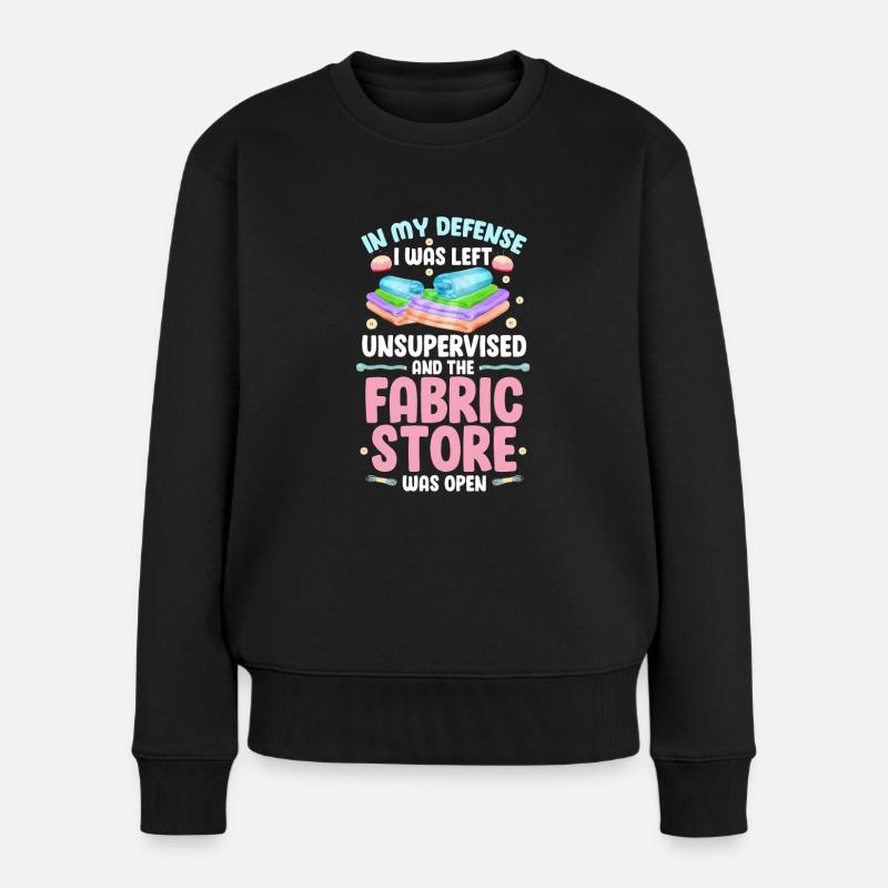 Nähen - Frauen Premium Bio Pullover - Schwarz