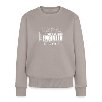 Ingénieur ingénieur technicien génie civil cadeau - Pull Premium bio Femme - taupe - Devant - Julia (174cm)