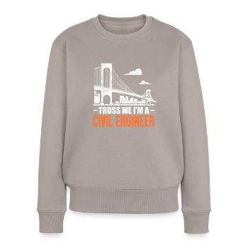 Cadeau de construction architecte ingénieur civil ingénieur - Pull Premium bio Femme - taupe - Devant - Julia (174cm)