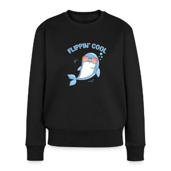 Dolphin - Women's Premium Organic Jumper - black - Front - Julia (174cm)