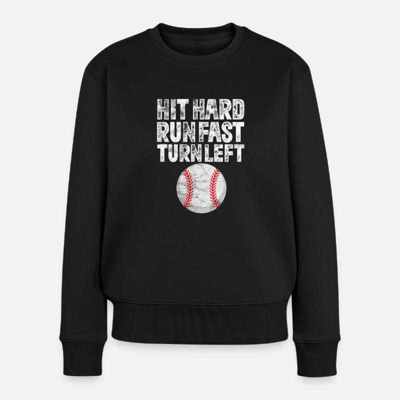 Baseball - Frauen Premium Bio Pullover - Schwarz